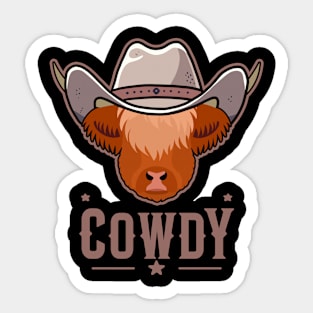 Highland Cow Cowdy Sticker
